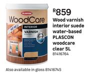 Plascon Woodcare Clear Water Based Interior Suede Wood Varnish-5L