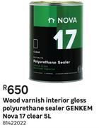 Genkem Nova 17 Clear Polyurethane Sealer Interior Gloss Wood Varnish-5L