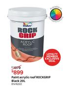 Dulux Rockgrip Paint Acrylic Roof (Black)-20L