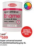 Plascon Super Universal Enamel Battleship (Grey)-5Ltr 81416893
