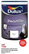 Dulux Pearlglo Water Based White Enamel Paint (Wall & Trims Satin)-5Ltr 81416317