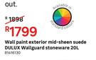 Dulux Wall Paint Exterior Mid Sheen Suede Wallguard Stoneware-20L