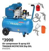 Tradeair Air Compressor & Spray Kit 2hp 50L MCFRC109