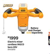 Ingco Electric Mixer Cordless Bare 20V