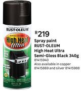 Rust-Oleum Spray Paint High Heat Ultra Semi-Gloss (Black)-340g