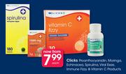 Clicks Proanthocyanidin,Moringa,Echinacea,Spirulina,Viral Eeze,Immune Fizzy & Vitamin C Products-EA