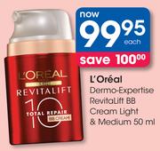 L'Oreal Dermo Expertise Revita Lift BB Cream Light & Medium-50ml Each