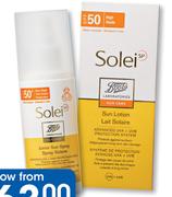  Boots Solei Laboratory Spray Lotion SPF 50+ Or SPF 30-150ml Each