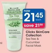 Clicks Skin Care Collection Tea Tree & Cucumber Facial Mask-Each