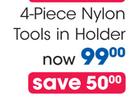 Clicks 4 Piece Nylon Tools In Holder-Per Set