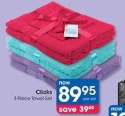 Clicks 3 piece Towel Set-Per Set