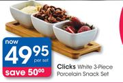 Clicks White 3 Piece Porcelain Snack Set-Per Set