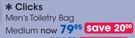 Clicks Men's Medium Toiletry Bag