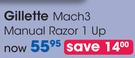 Gillette Mach3 Manual Razor 1 Up-Each