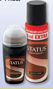 Status Men's Roll-Ons 50ml Or Deodorants 150ml-Each