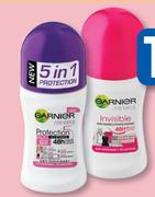 Garnier For Women Roll On-50ml Each
