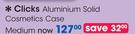 Clicks Aluminium Solid Cosmetics Case Medium-Each