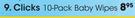 Clicks 10 Pack Baby Wipes