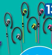Sway Sports Earphones With Mic Assorted Colours-Each