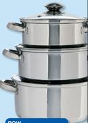 Clicks 6 Piece Stainless Steel Pot Set-Per Set