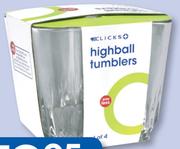 Clicks 4 Pack Bohemia High Ball Tumblers-Per Pack