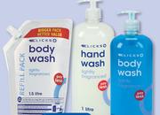 Clicks Body Wash 1Ltr, Hand Wash 1Ltr Or Refills 1.5Ltr-Each