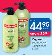Organics Shampoo Or Conditioner-1Ltr Each