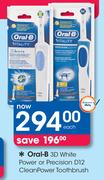 Oral B 3D White Power Or Precision D12 Clean Power Toothbrush-Each