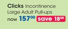 Clicks Incontinence Large Adult Pull Ups-Per Pack