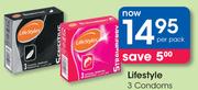 Lifestyle 3 Condoms-Per Pack