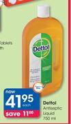 Dettol Antiseptic Liquid-750ml Each