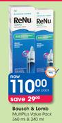 Bausch & Lomb Multi Plus Value Pack-360ml & 240ml Per Pack