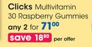 Clicks Multivitamin 30 Raspberry Gummies-For 2