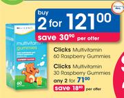 Clicks Multivitamin 60 Raspberry Gummies-For 2
