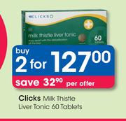 Clicks Milk Thistle Liver Tonic 60 Tablets-For 2