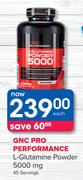 GNC Pro Performance L-Glutamine Powder 5000 mg 45 Servings-Each