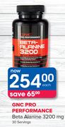 GNC Pro Performance Beta Alanine 3200 mg 30 Servings-Each