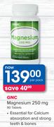 GNC Magnesium 250 mg 90 Tablets-Per Pack