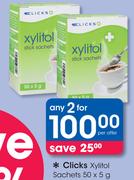 Clicks Xylitol Sachets 50X5gm-For 2