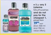 Listerine Mouthwashes (Excl. 500ml And 750ml Value Offers)-Each