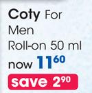 Coty For Men Roll-On-50ml