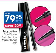 Maybelline Brow Drama, Satin Pencil Or Master Shape Pen-Each