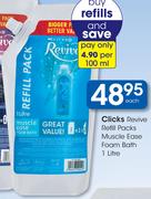 Clicks Revive Refill Packs Muscle Ease Foam Bath-1L