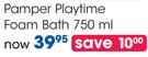 Pamper Playtime Foam Bath-750ml Each