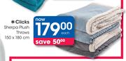 Clicks Sherpa Plush Throws-150x180cm Each