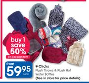 Clicks Plush Throws & Plush Hot Water Bottles-Each