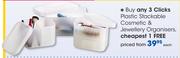 Clicks Plastic Stackable Cosmetic & Jewellery Organisers-Each