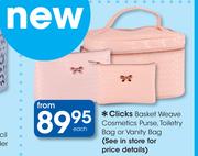 Clicks Basket Weave Cosmetcs Purse, Toiletry Bag Or Vanity Bag-Each