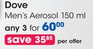 Dove Men's Aerosol-3x150ml