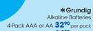 Grundig Alkaline Batteries AAA Or AA-Per 4 Pack